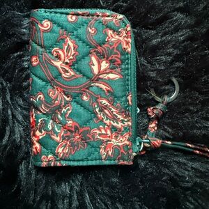 Vera Bradley Red and Green Quilted Coin Pouch